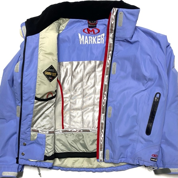Marker Gore-Tex Women’s Baby Blue Hooded Ski Snowboarding Jacket Size 14 - Picture 1 of 15